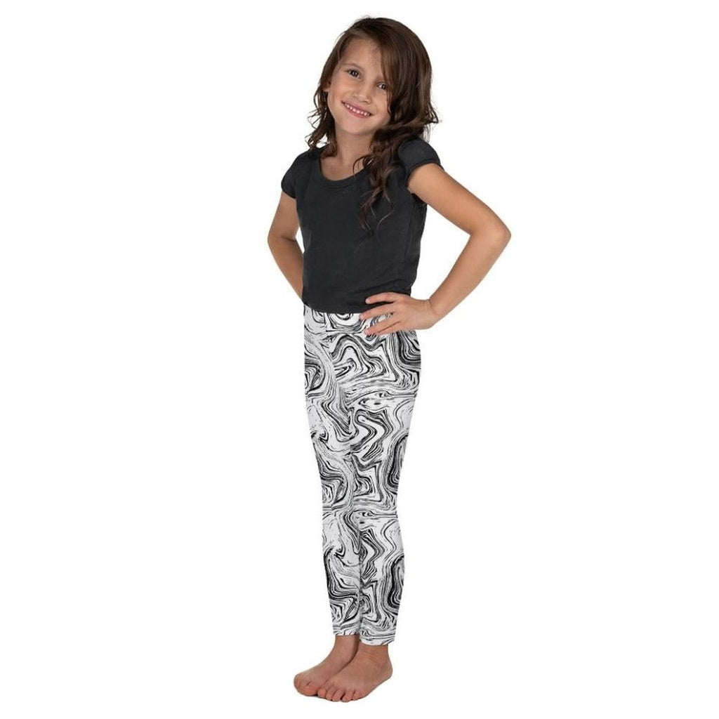 Black & White Marble Kid's Leggings