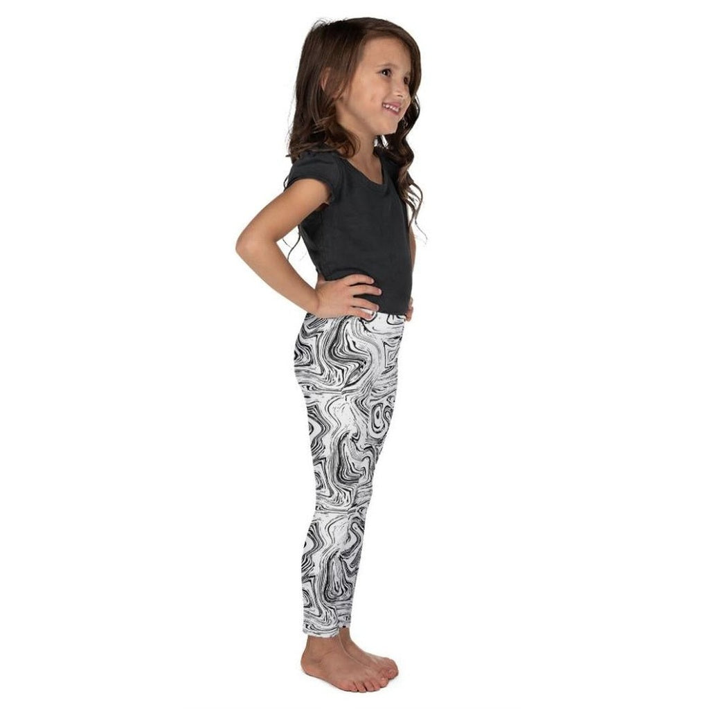 Black & White Marble Kid's Leggings