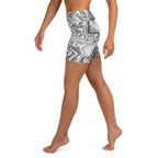 Black & White Marble Leggings Yoga Shorts