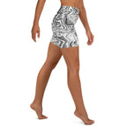 Black & White Marble Leggings Yoga Shorts