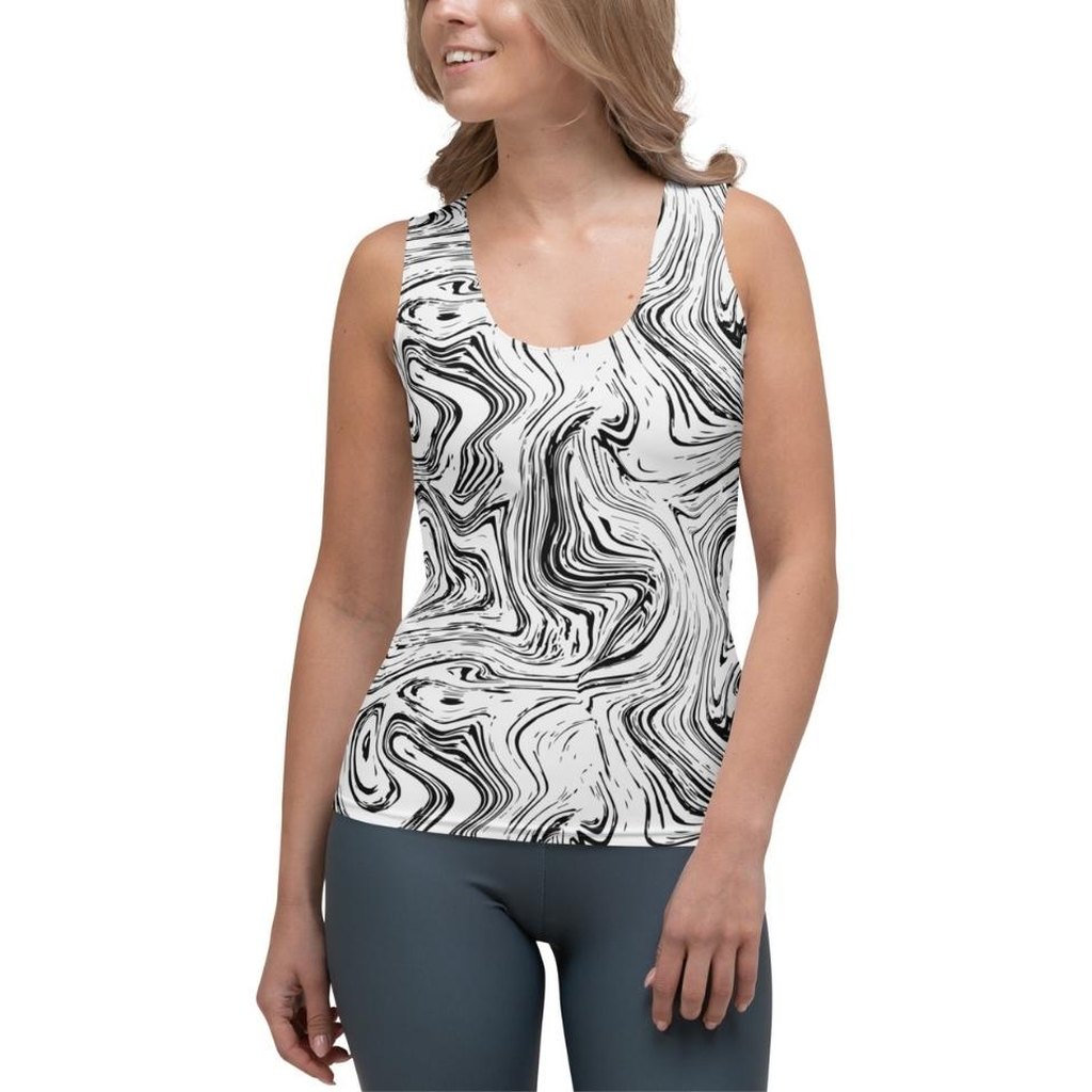 Black & White Marble Tank Top