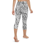 Black & White Marble Yoga Capris