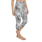Black & White Marble Yoga Capris
