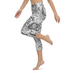 Black & White Marble Yoga Capris