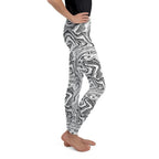 Black & White Marble Youth Leggings