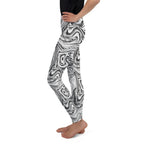 Black & White Marble Youth Leggings