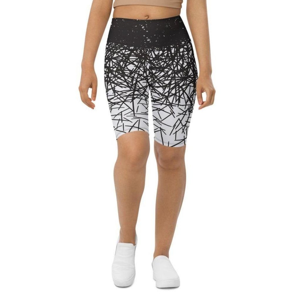 Black & White Ombre Biker Shorts