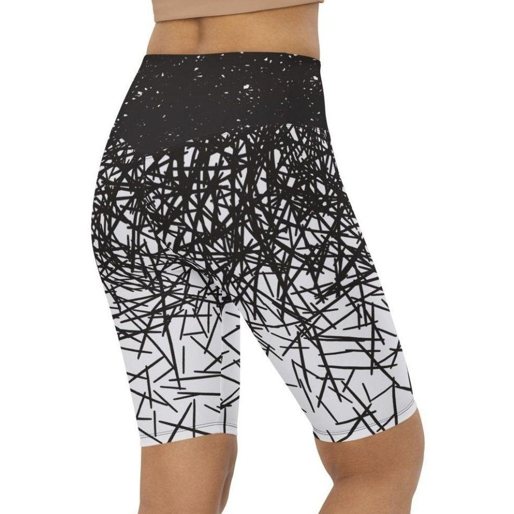 Black & White Ombre Biker Shorts