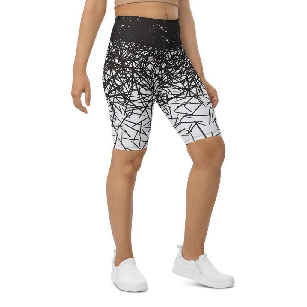 Black & White Ombre Biker Shorts