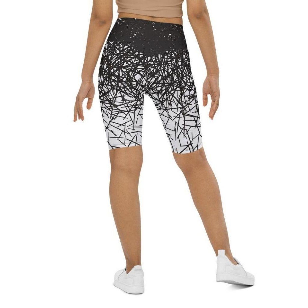 Black & White Ombre Biker Shorts