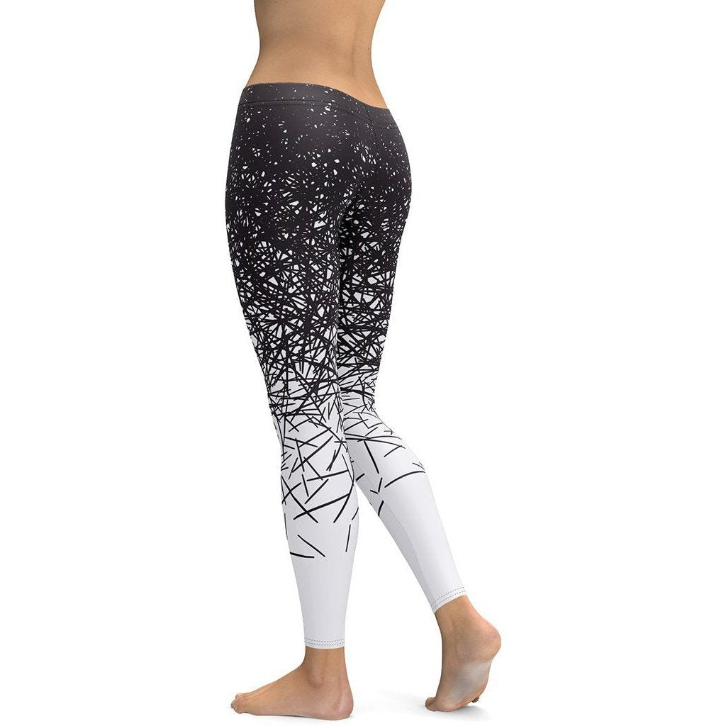 Black & White Ombre Leggings - FiercePulse - Premium Workout Leggings - Yoga Pants
