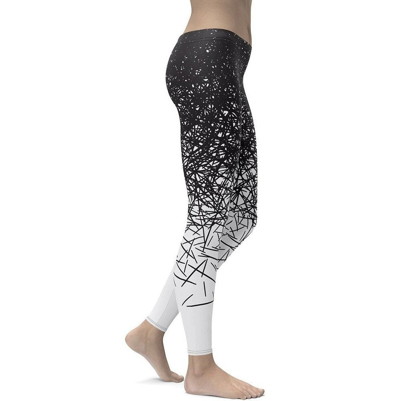 Black & White Ombre Leggings - FiercePulse - Premium Workout Leggings - Yoga Pants