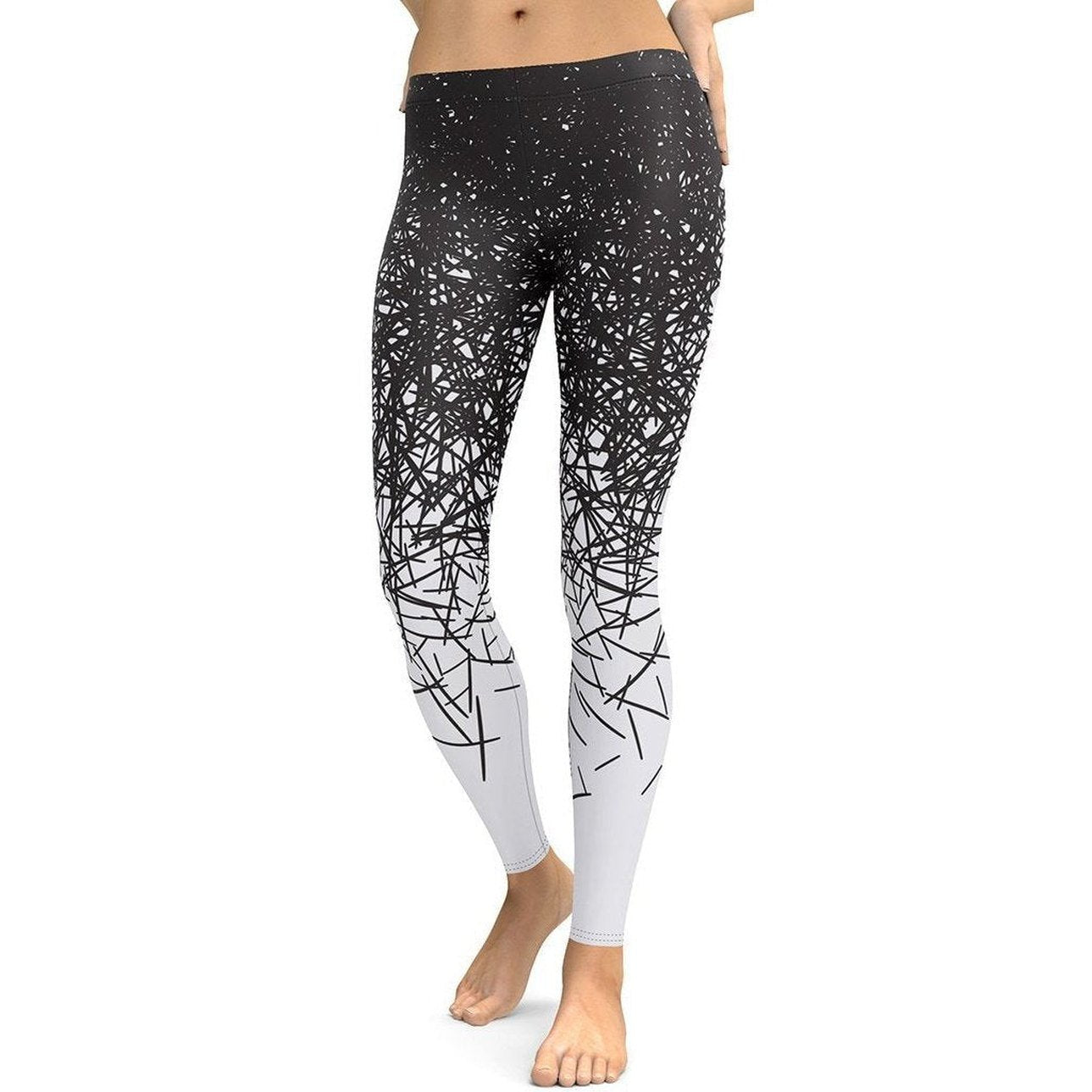 Black & White Ombre Leggings - FiercePulse - Premium Workout Leggings - Yoga Pants