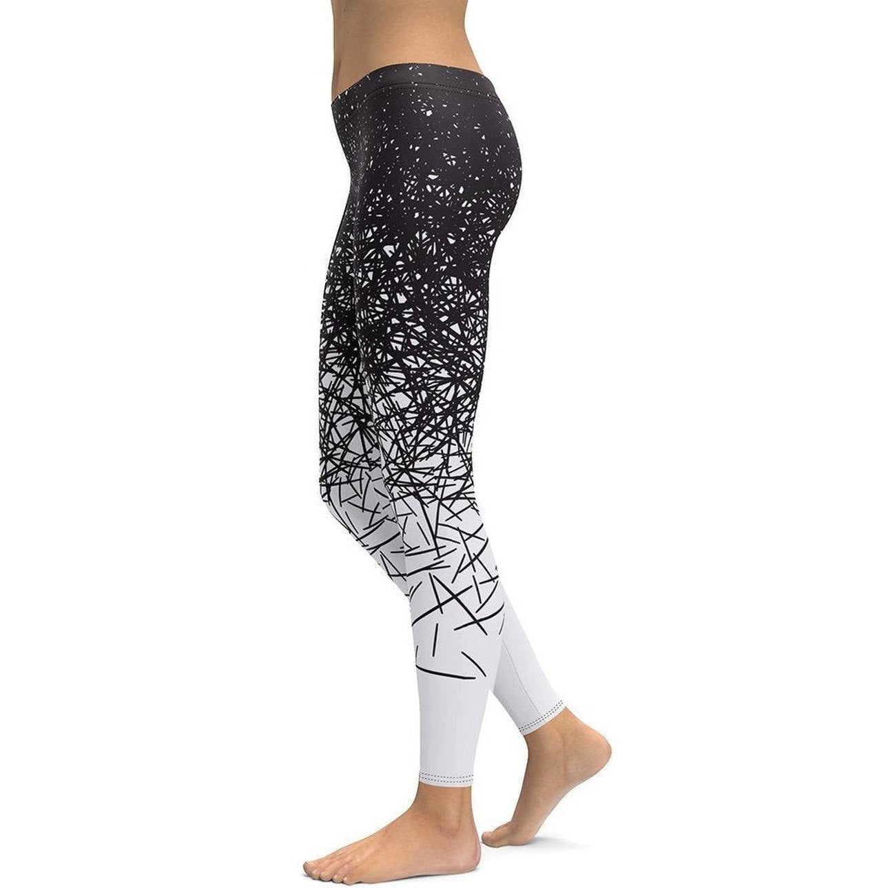 Black & White Ombre Leggings - FiercePulse - Premium Workout Leggings - Yoga Pants