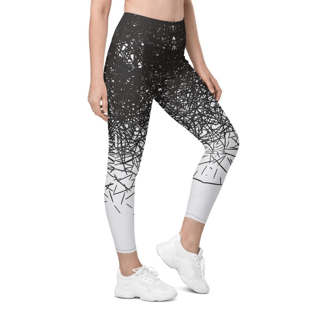 Black & White Ombre Leggings With Pockets