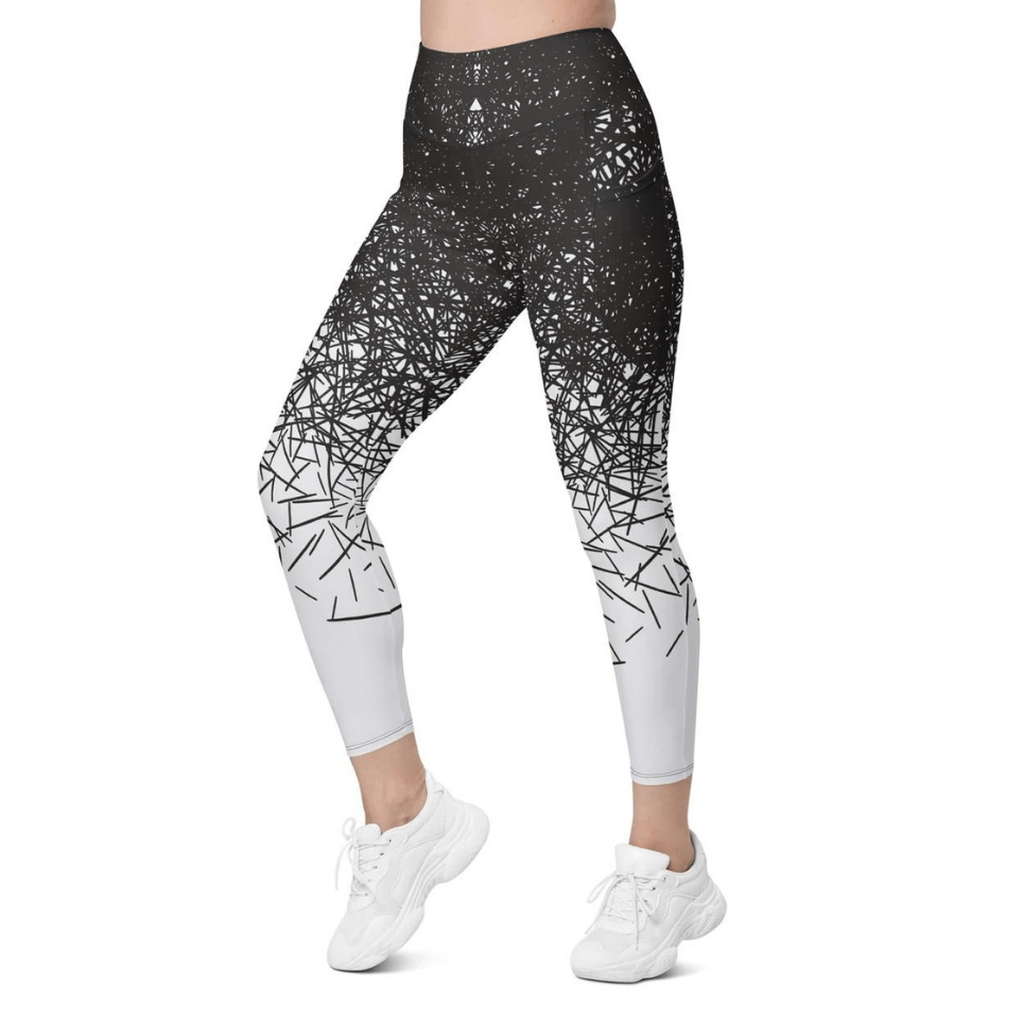 Black & White Ombre Leggings With Pockets