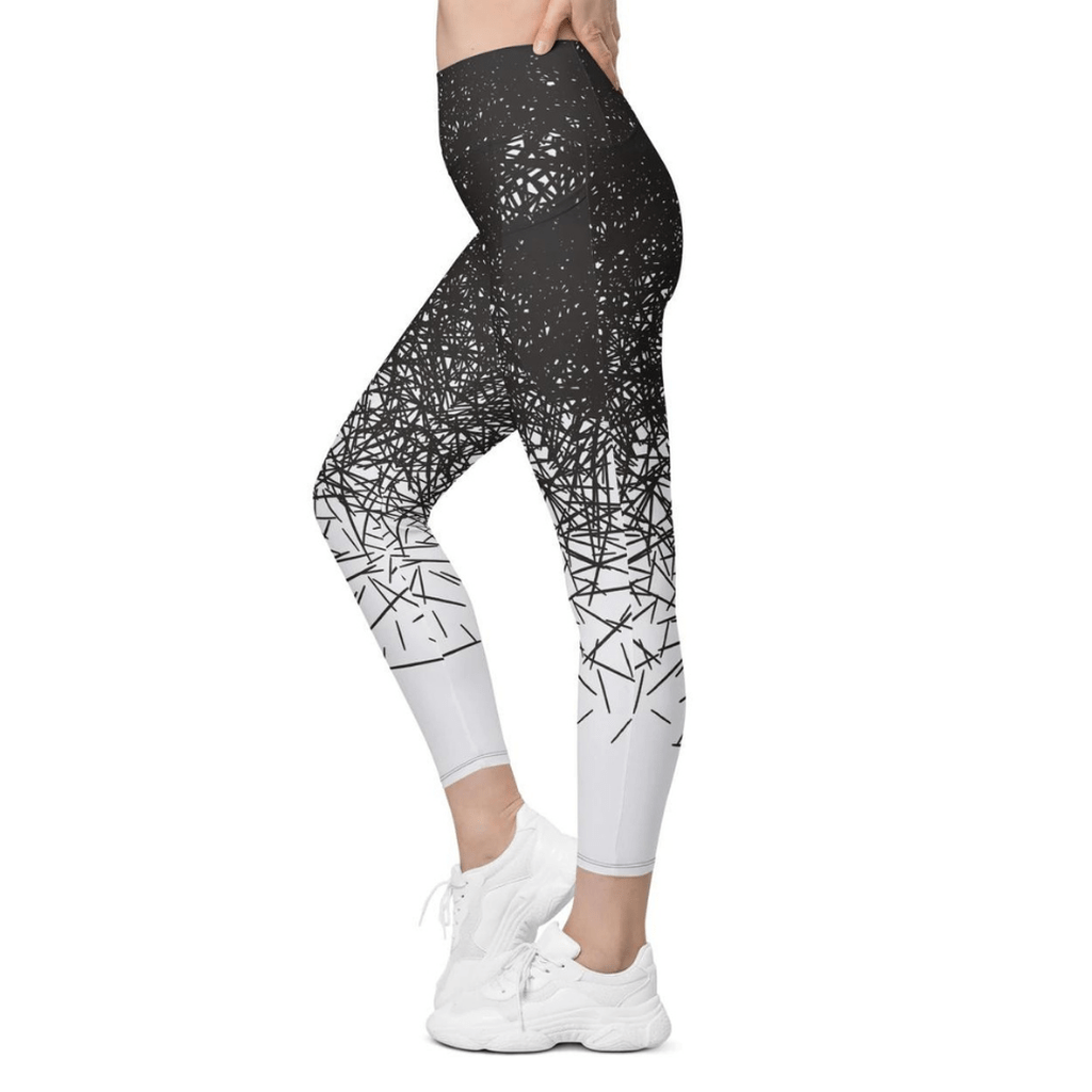 Black & White Ombre Leggings With Pockets