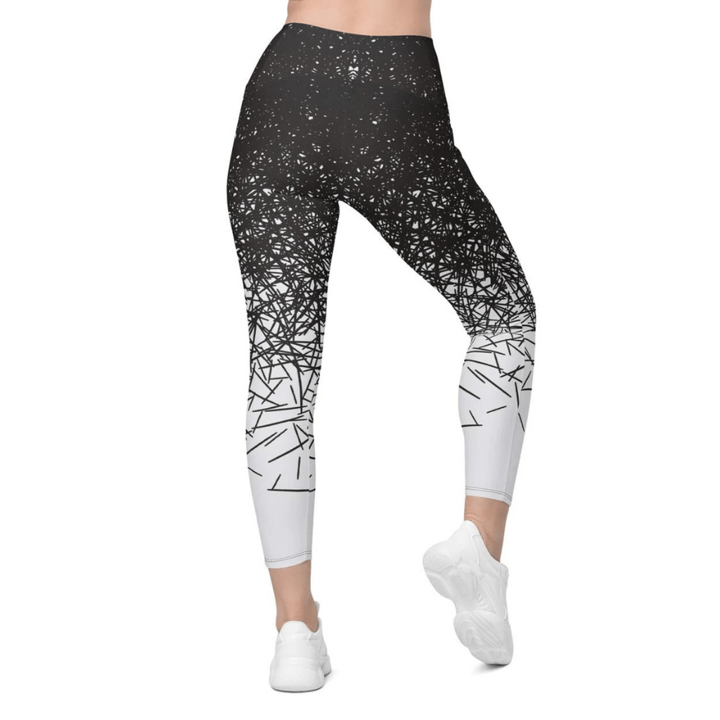 Black & White Ombre Leggings With Pockets