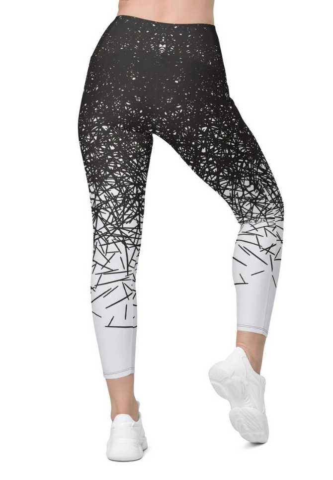 Black & White Ombre Leggings With Pockets