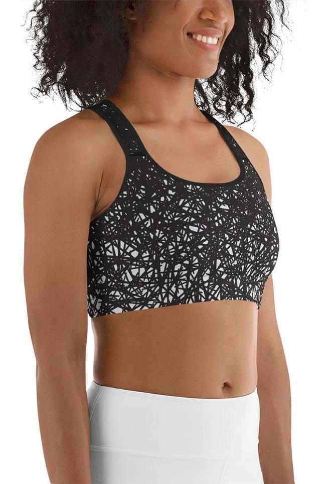 Black & White Ombre Sports Bra