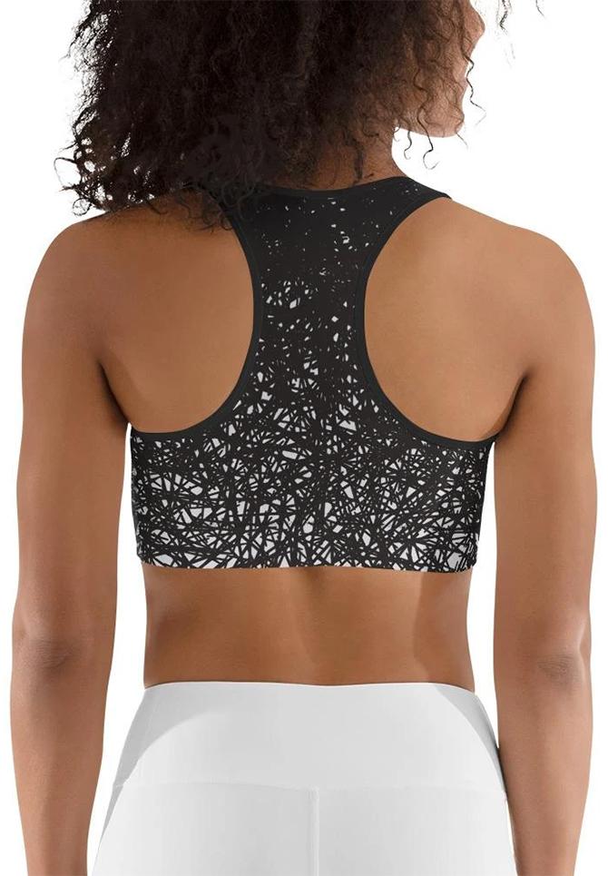 Black & White Ombre Sports Bra
