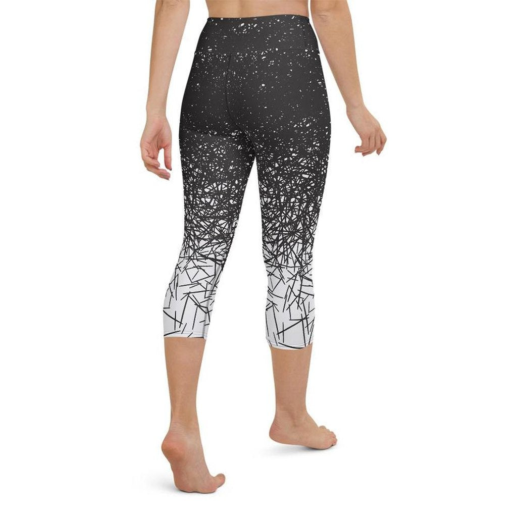 Black & White Ombre Yoga Capris