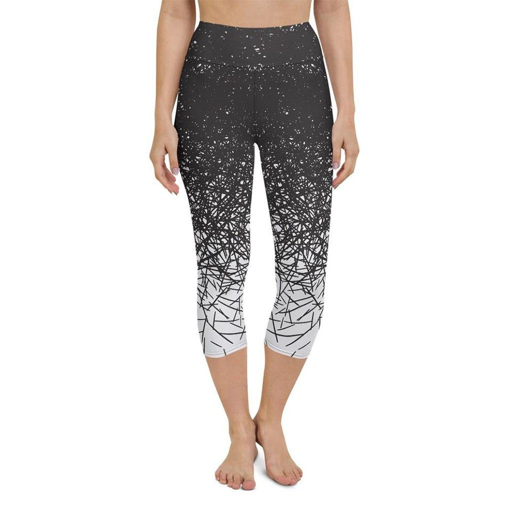Black & White Ombre Yoga Capris