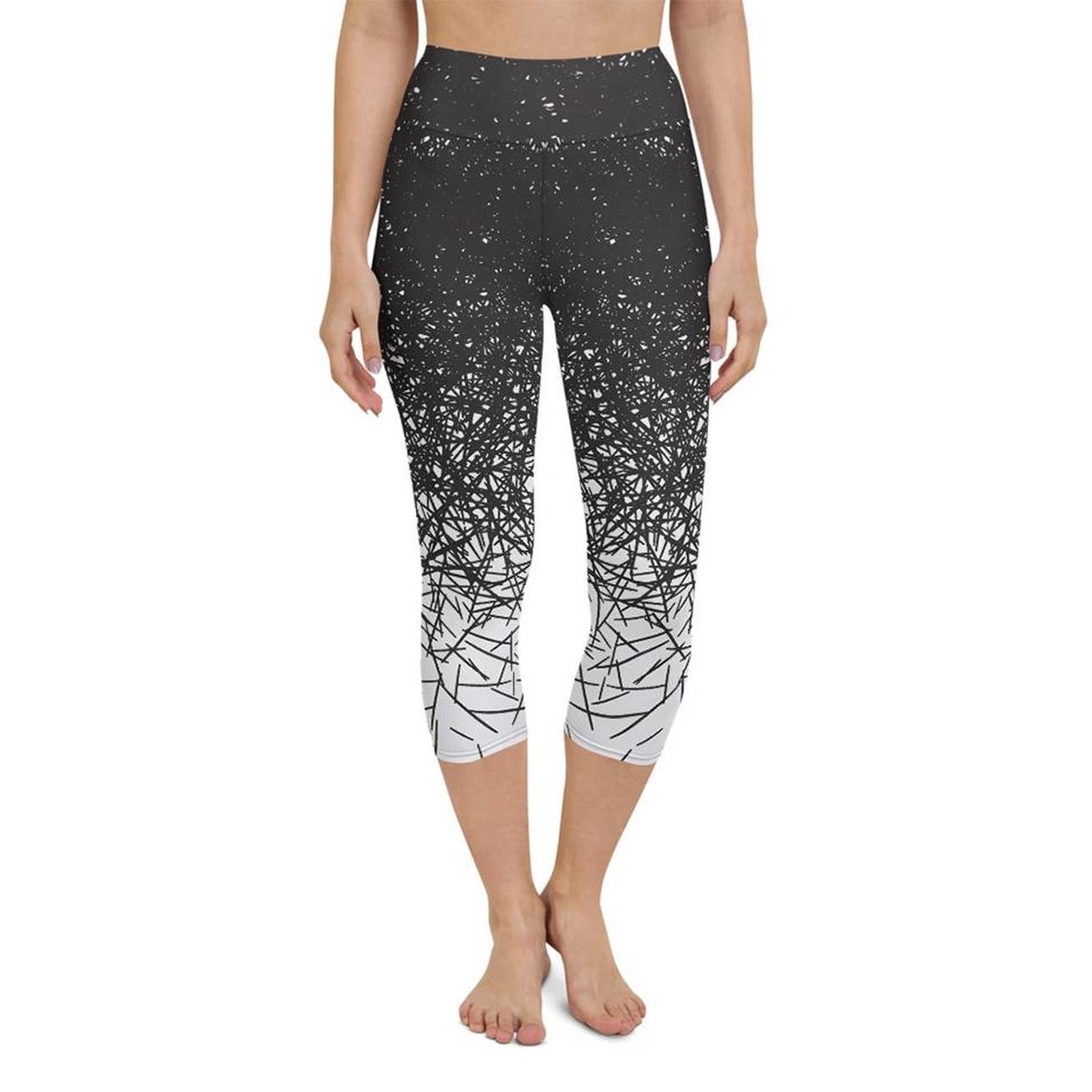 Black & White Ombre Yoga Capris