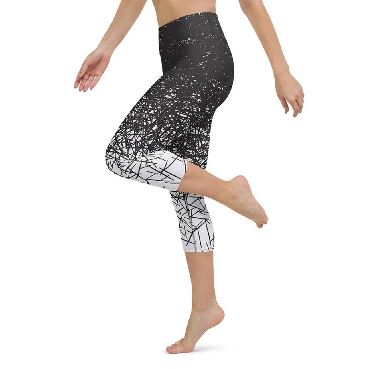 Black & White Ombre Yoga Capris