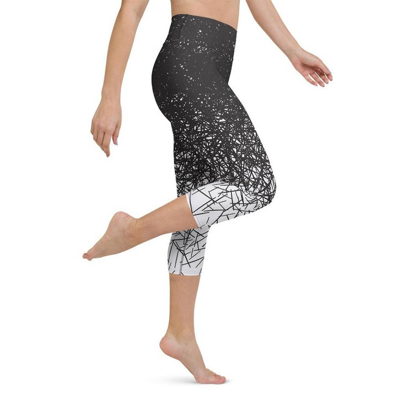 Black & White Ombre Yoga Capris