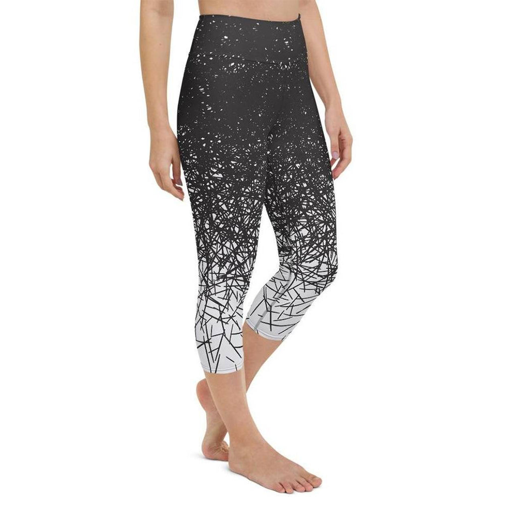 Black & White Ombre Yoga Capris