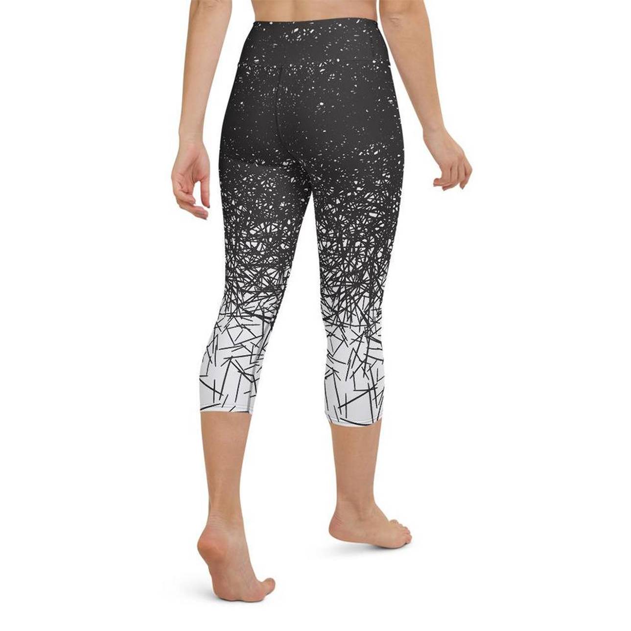 Black & White Ombre Yoga Capris