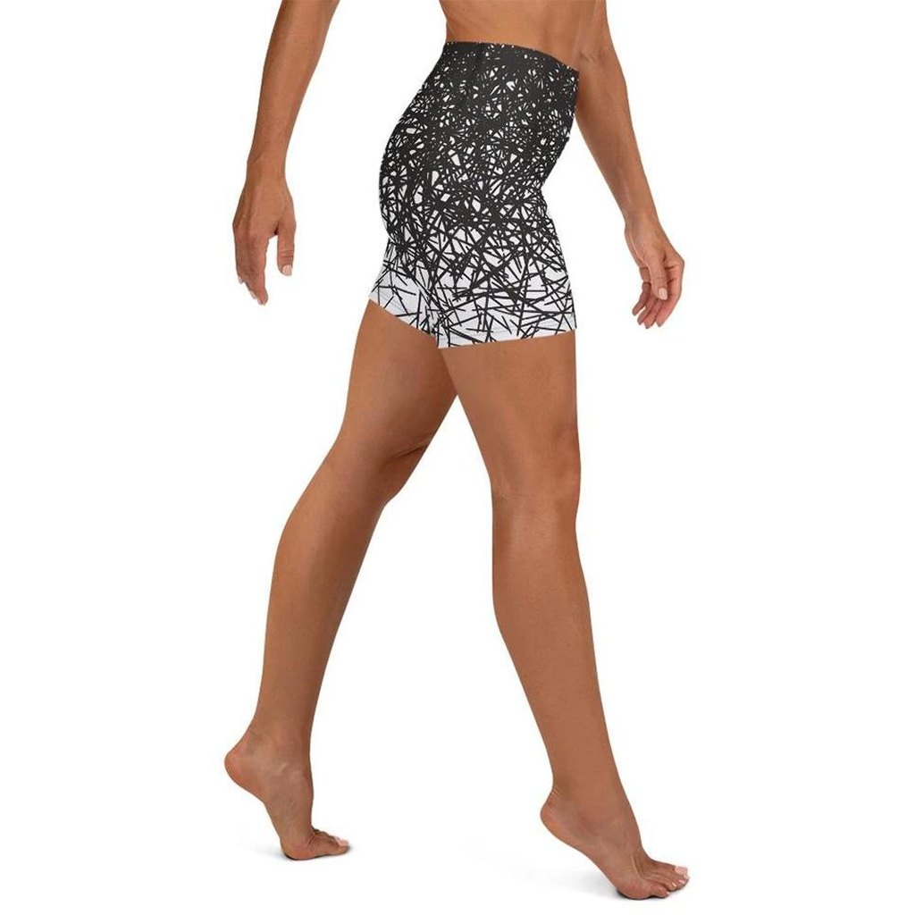Black & White Ombre Yoga Shorts