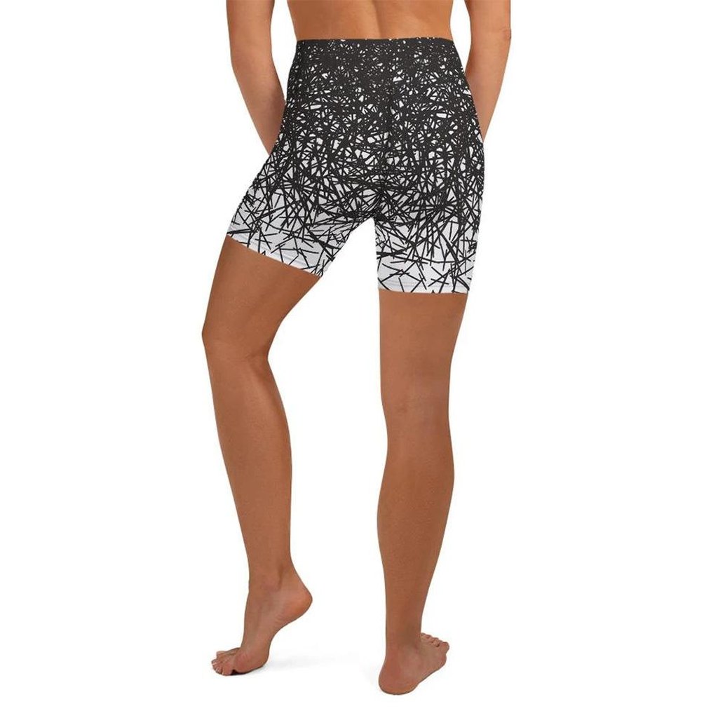 Black & White Ombre Yoga Shorts