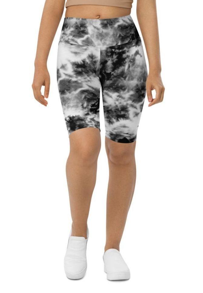 Black and white tie dye sale biker shorts