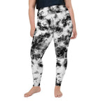 Black & White Tie Dye Plus Size Leggings