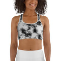 Black & White Tie Dye Sports Bra
