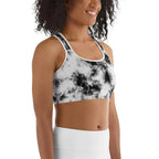 Black & White Tie Dye Sports Bra