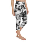 Black & White Tie Dye Yoga Capris