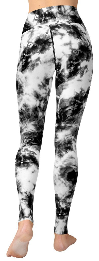 Black & White Tie Dye Yoga Leggings