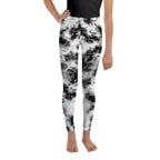 Black & White Tie Dye Youth Leggings
