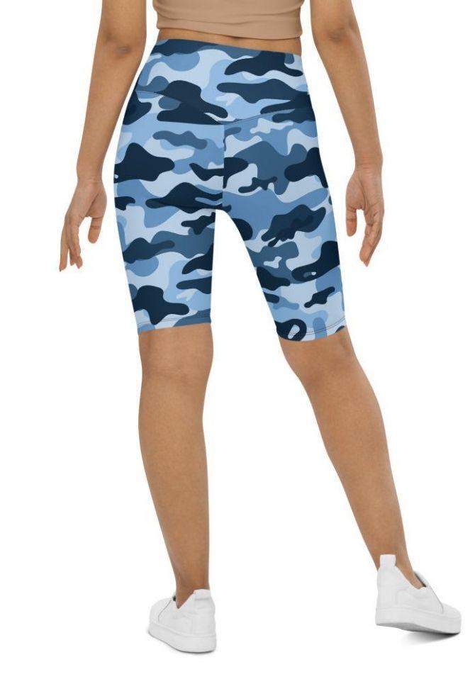 Blue Camo Biker Shorts