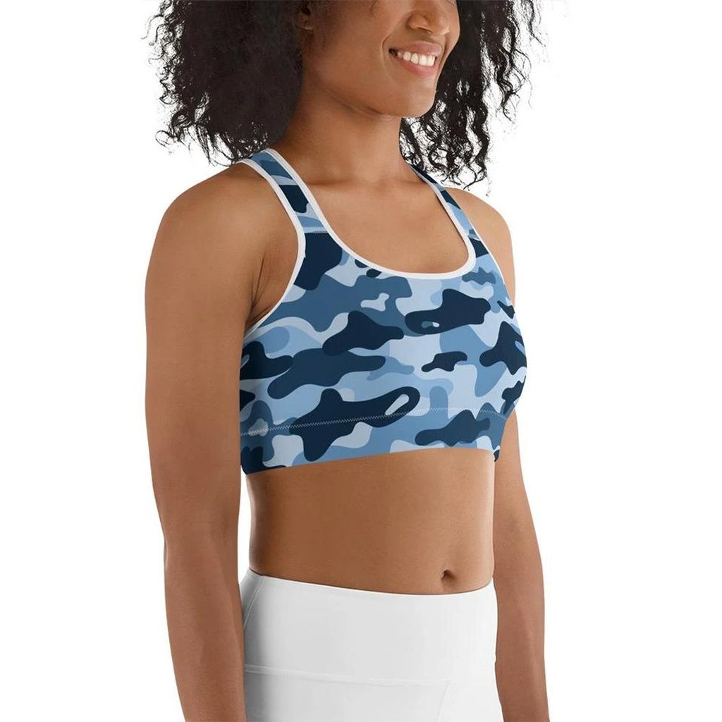 Blue Camo Sports bra