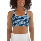 Blue Camo Sports Bra