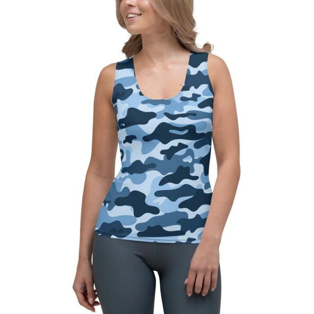 Blue Camo Tank Top