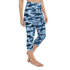 Blue Camo Yoga Capris
