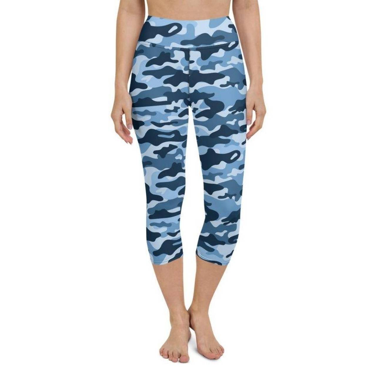 Blue Camo Yoga Capris