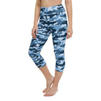 Blue Camo Yoga Capris