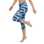 Blue Camo Yoga Capris