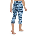 Blue Camo Yoga Capris